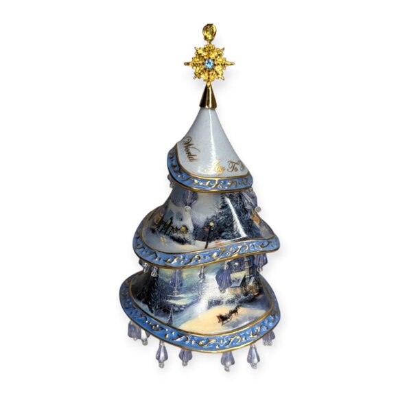 Thomas Kincade Jeweled Tree Ornament Bone China Bradford Exchange 5" - Picture 1 of 11